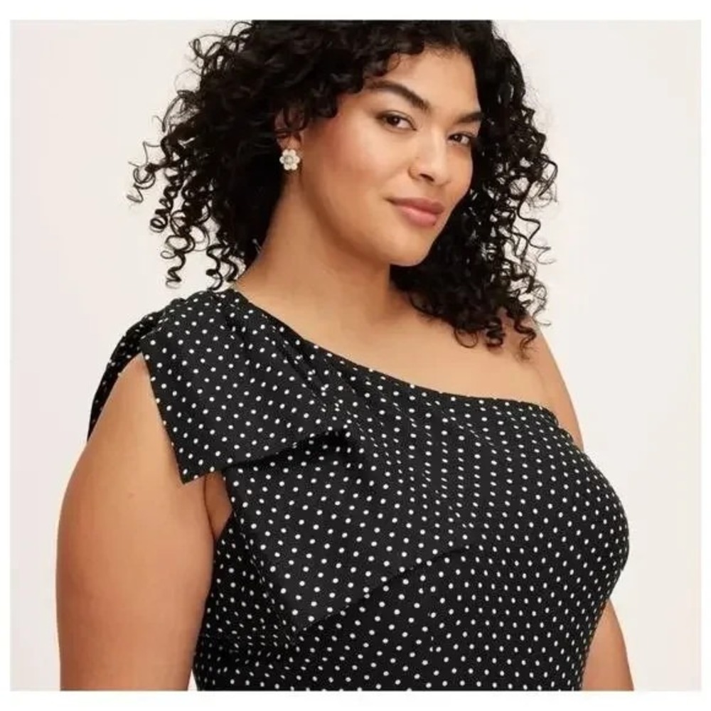 Mini Polka Dot One Shoulder Jumpsuit Sz 24-‎ kate spade NY Black/White New